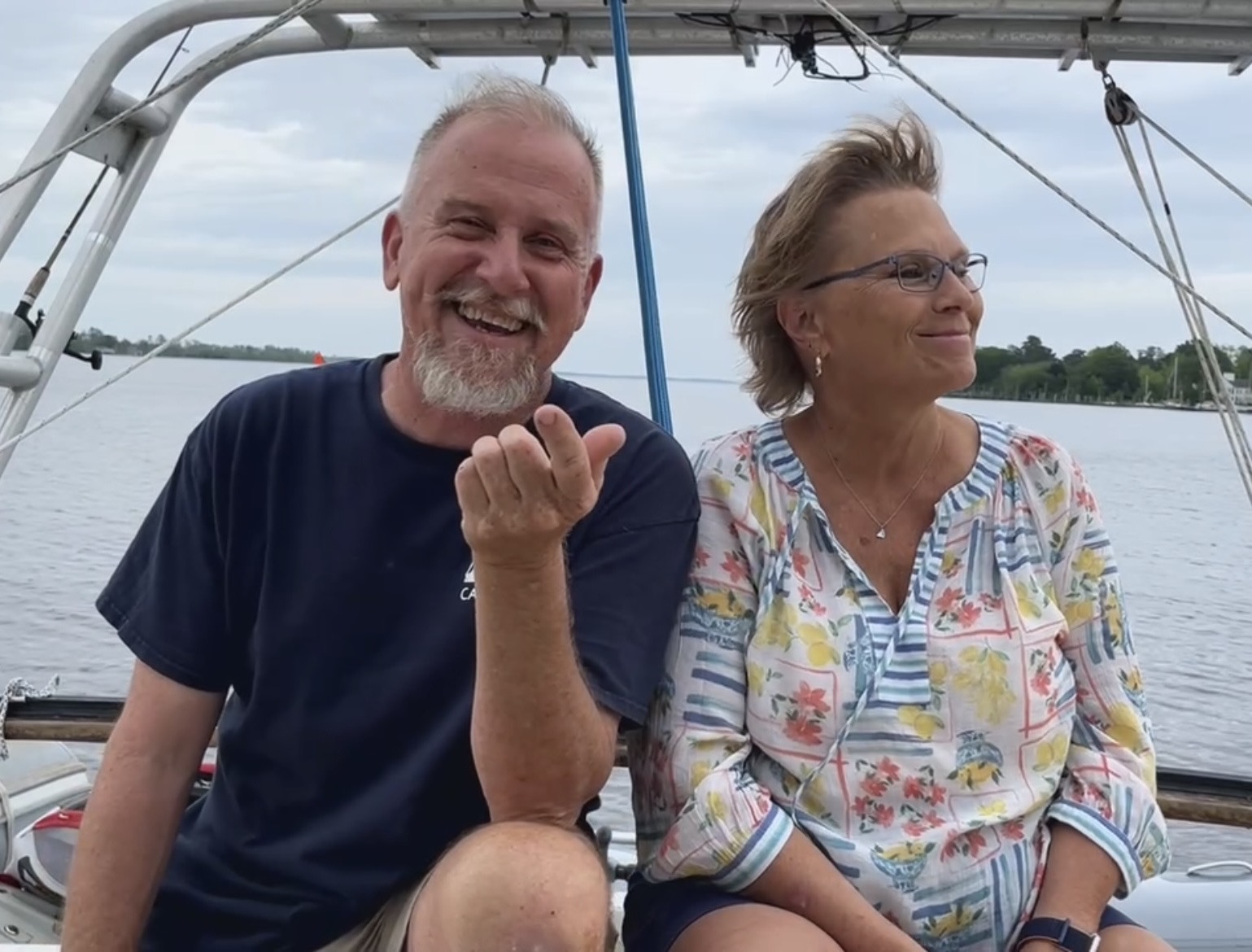 Dan and Sandra aboard Half Cocked